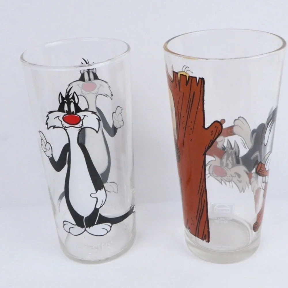 2‎ VTG 1976 Pepsi Sylvester & Tweety Collector Series Drinking Glassware